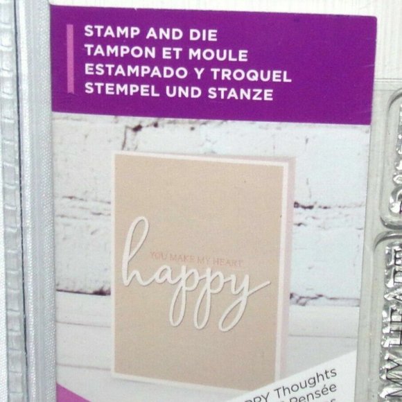 NWT CRAFTER'S COMPANION 14 PC Gemini HAPPY Die‎ & Clear Sentiment Stamps Phrases - Picture 5 of 6